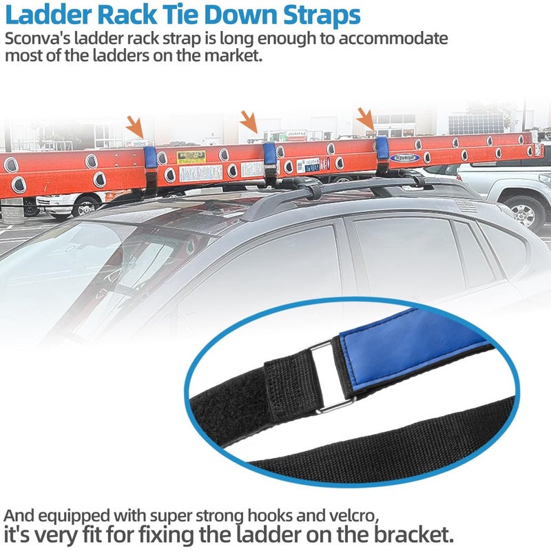 Sconva Ladder Rack Tie Down Straps Reusable Ladder Straps  Adjustable Multipurpose Securing Straps with Nylon Hook and Loop for Ladder  Home  Garage  Office  Car  Truck or Boat (33''x 2''  Pack of 4) - Image 3